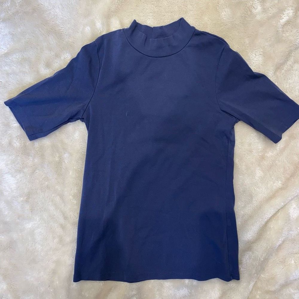 Uniqlo navy blue mock neck turtleneck | Sz S